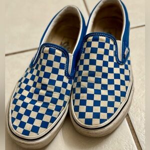 VANS skate slip on blue/white checker US size M6.5/W8